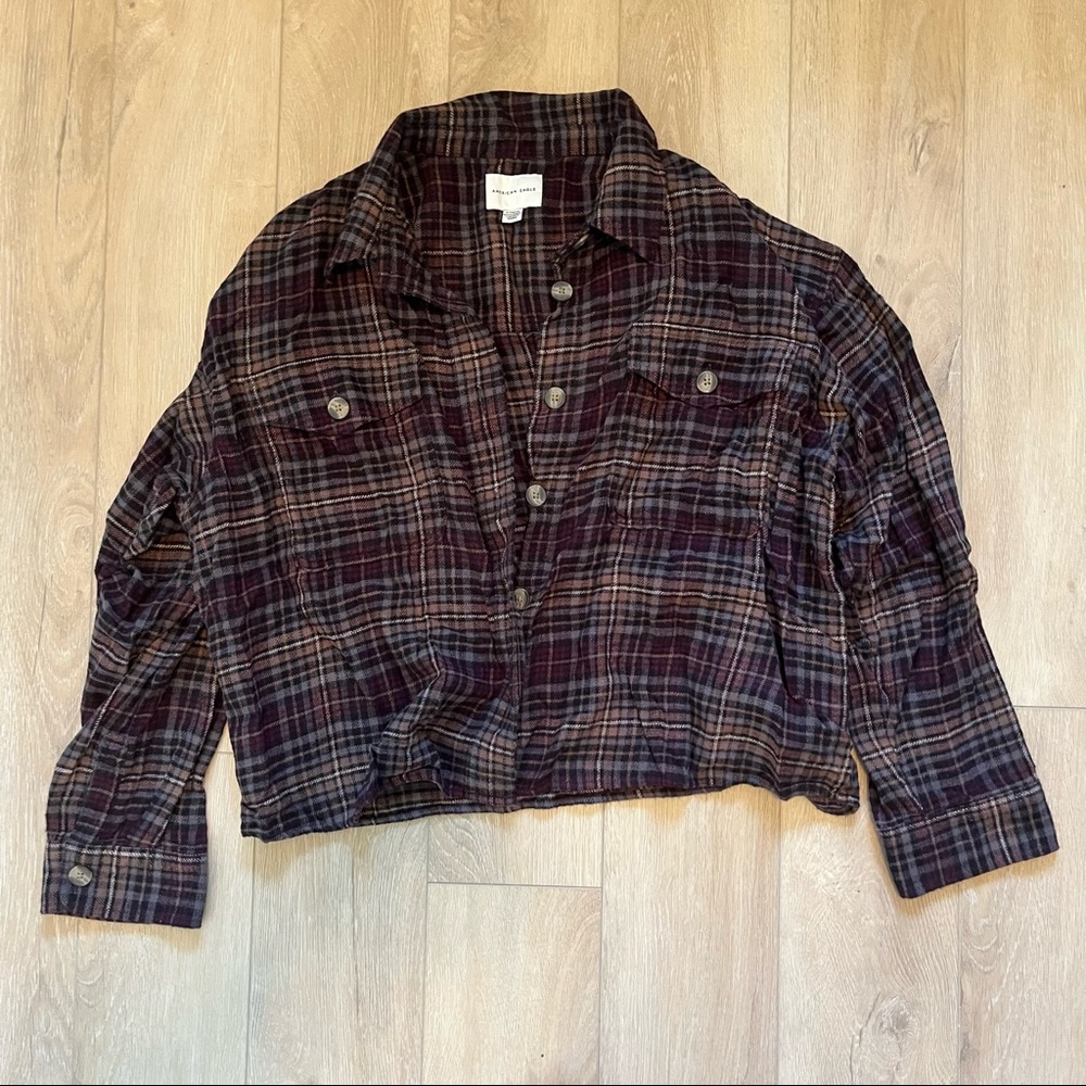 American Eagle Cropped Flannel